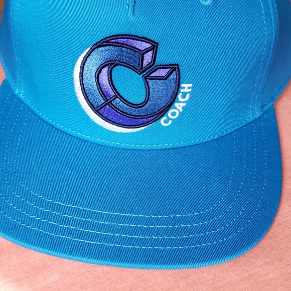 COACH FLAT BRIM HAT:NWT  SIGNATURE TWIST (C2451) TEAL - Picture 3 of 15